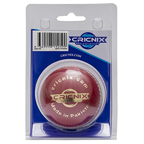 Gold Cricket Ball - 5oz Leather Ball for Cricket Net | Red Ball for Junior Sport Game - size: 1-Pack