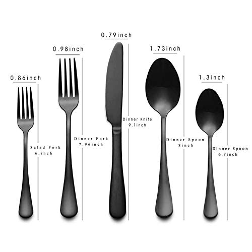 Reusable Utensils Set, Stainless Steel Healthy Travel Cutlery Set Ideal for Home Restaurant Lunch Box Camping (Black 5 PCs) - color: Black - 5 PCs