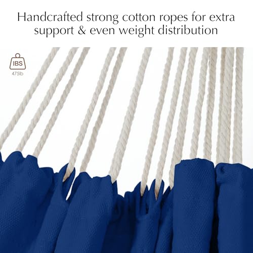 PNAEUT Double Hammocks for Outside, Replacement Outdoor Tree Hammock for Indoor Patio Porch Garden (Navy, Medium) - color: Navy, size: Medium