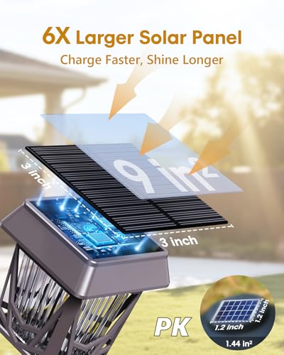 Solar Garden Lights, 6 Pack Bright Pathway Lights with Large Panel, 36H Long-lasting, Type-C Fast Charge, Breathing, Durable Waterproof Outdoor Lighting for Patio/Yard/Walkway/Driveway/Pool/Landscape - color: Brown