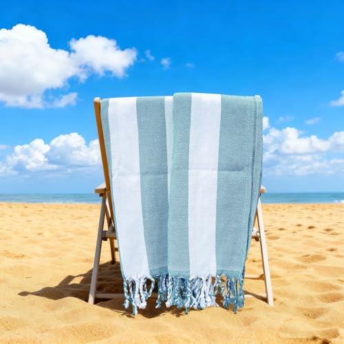 12 Pack Turkish Beach Towel 36"x71" Extra Large Beach Towels Sand Free Bath Towels Adults Lightweight Quick Dry Pool Towels Blue - color: Blue, size: 12 Pack