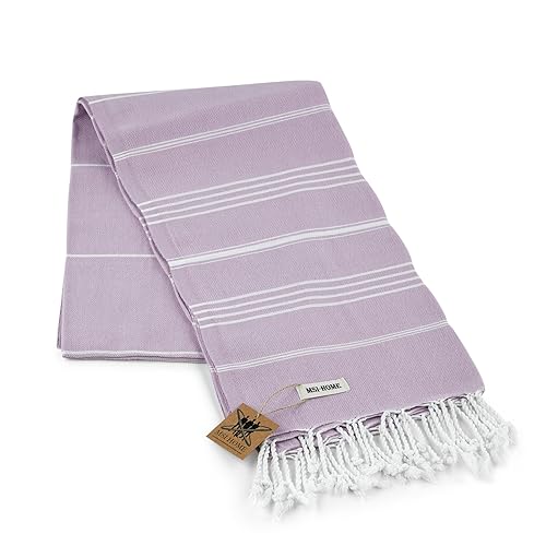 100% Organic Turkish Cotton Beach and Bath Towel, Peshtemal Towel Blanket, Quick Dry Sand Free, Oversized Light Compact, Diamond Weave, Prewashed, 71 x 39 Inches (Lilac) - color: Lilac