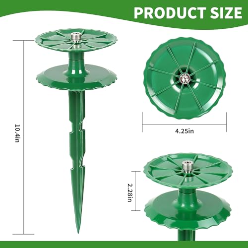 2 Pack 10 Inch Garden Hose Guide Stakes, Upgraded Reinforced Disc, Rotatable Double-Disk Sun Protection Heavy-Duty Plastic Stake, Hose Guard for Yard, Lawn & Flower Bed Landscaping (Green 2Pcs) - color: Green 2Pcs