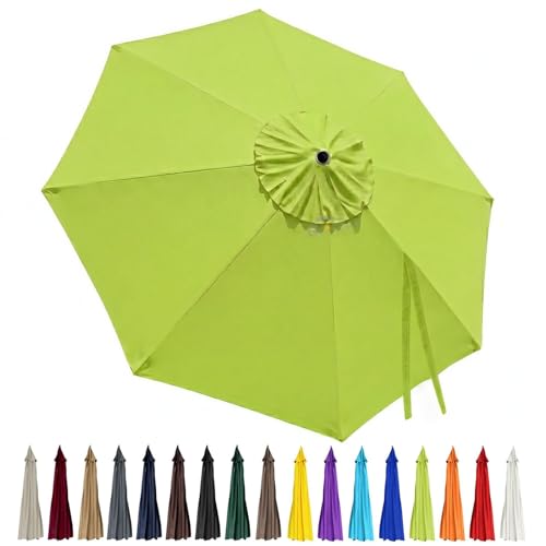 10ft Patio Umbrella Replacement Canopy 8 Ribs, Waterproof & Fade Resistant Market Umbrella Cover, Thickened Polyester Fabric for Backyard, Garden and Pool (Canopy Only) (Grass Green) - color: Grass Green
