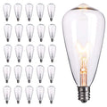 25-Pack Edison Replacement Light Bulbs,7-Watt E12 Candelabra Base ST40 Replacement Clear Glass Light Bulbs for Outdoor Patio ST40 String Lights, Warm White - style: E12 Bulbs - 25 PC