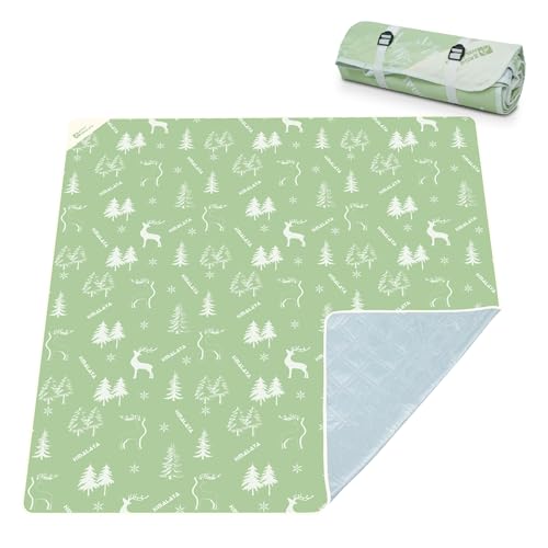 Extra Large Picnic Blanket 78" X 78" Foldable Washable Waterproof Sandproof Soft Cute Picnic Blankets Outdoor Picnic Mats for Camping Beach Blankets Party Park Accessories (Deer)