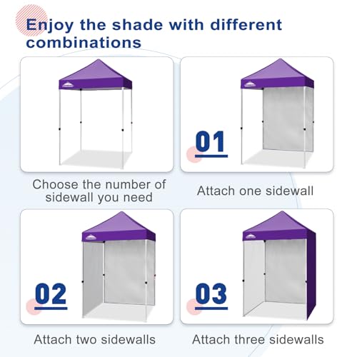 EAGLE PEAK Canopy Sidewall for 5x5 Pop Up Canopy Frame, Single Side Wall Panel Only (Fits 5x5 Straight Leg Frame, Canopy Top or Frame NOT Included), Purple - color: Purple