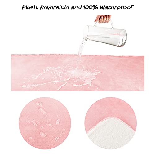 Waterproof Pet Blanket - 50x60-Inch Reversible Sherpa Fleece Throw Protects Couches, Cars, and Beds from Spills, Stains, and Fur by PETMAKER (Pink) - color: Pink, size: Small