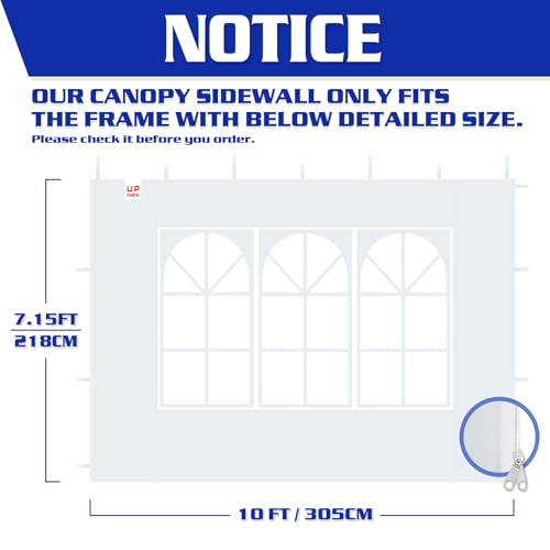 FANPAT Church Window 10x10ft Canopy Sidewalls for Pop Up Canopy, Waterproof UV Protection Fabric, Suitable for Outdoor Party, Picnics & Camping, Blue(2pcs Sidewalls Only, NOT Included Frame and Top) - color: Blue, size: 2 Pcs