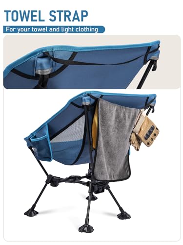 WildCall Lightweight Folding Camping Chair Compact Beach Chair with Anti-Sinking Large Feet - color: 2 X Blue