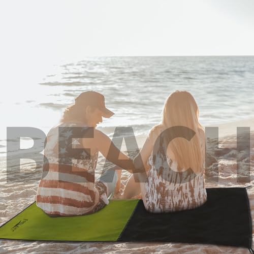 Frelaxy Pocket Picnic Blanket, Waterproof Sandproof Beach Mat, Compact Camping Tarp for Festivals, Hiking, Travel, Outdoor Recreation (Army Green, 28'' x 47'') - color: Army Green, size: 28'' X 47''