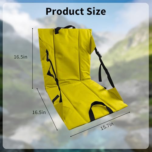 Folding Stadium Seat Cushion with Backrest, Portable Bleacher Pad for Camping, Fishing,15.8'' x 16.5'',Lightweight Chair with Backrest for Outdoor Sports and Concerts (Yellow) - color: Yellow