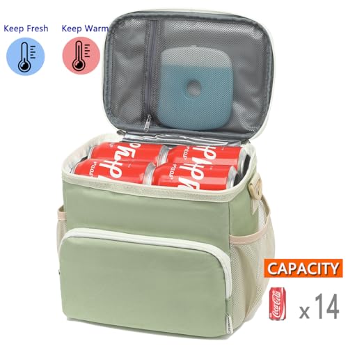 Insulated Lunch Bag for Adult/Women/Men, Reusable Large Lunch Box Cooler Soft Leakproof Tote, Thermal Meal Prep Lunch Pail with Adjustable Shoulder Strap for Picnic/Travel/Office,Grass Green - color: Grass Green