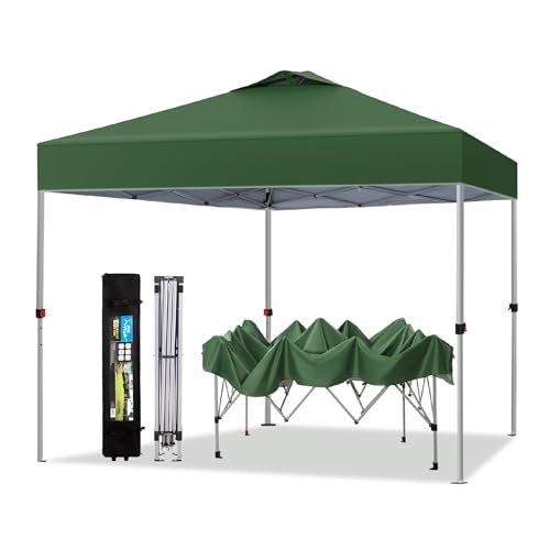 PHI VILLA 10x10 Pop Up Canopy Tent Easy Outdoor Sun Shade for Events Party Tent, 100 Sq. Ft of Shade, Green - color: Green, size: 10×10