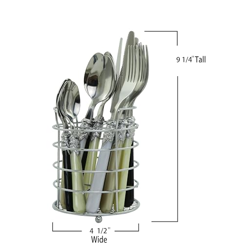 The Original Brink House Glam Mix & Match Stainless Steel Cutlery Set with Assorted Baroque Handles / 16 pieces with Metal Stand, Lifestyle utensils set for home, first apartment, dorm, dinner parties - color: Glam Assortment, size: Service for 4 (16 pcs)
