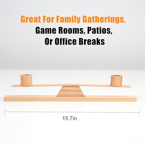 Ring Toss Game, Portable Wooden Tabletop Game for Teens & Adults, Skill Development & Dexterity Challenge, Office Desk Travel Party Camping Game Night Fun
