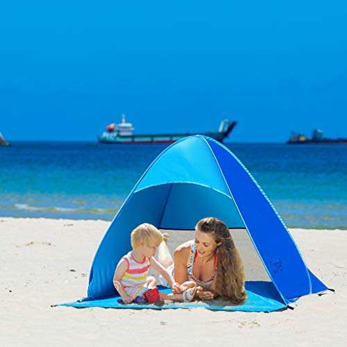 Automatic Pop Up Instant Portable Outdoors Quick Cabana Beach Tent Sun Shelter - color: Blue