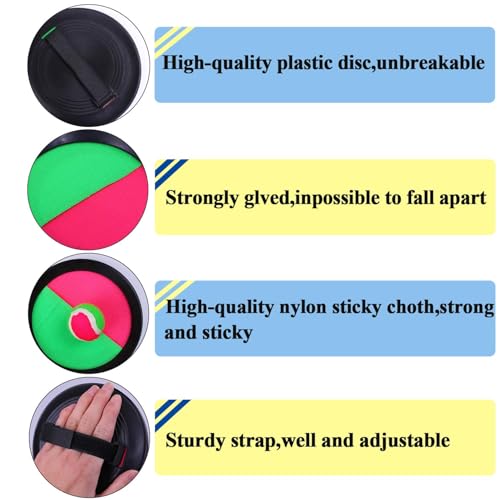 Cooraby Paddle Toss and Catch Ball Game 2 Set Toss and Catch Balls Game Suitable for Sports, Beach and Party Favor with Storage Bag, 4 Paddles and 4 Balls