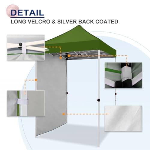 EAGLE PEAK Canopy Sidewall for 5x5 Pop Up Canopy Frame, Single Side Wall Panel Only (Fits 5x5 Straight Leg Frame, Canopy Top or Frame NOT Included), Grass Green - color: Grass Green