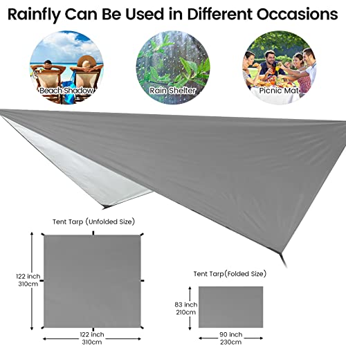 Camping Hammock with Mosquito Net & Rain Fly Tent Tarp & Tree Straps Portable Strong Nylon Hammock Parachute Tent w/Storage Bag for Camping Hiking Backyard Outdoor Backpacking Travel - color: Purple