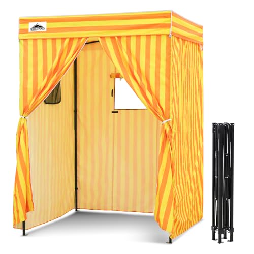 EAGLE PEAK Flex Compact 5x5 Pop-up Canopy Changing Room, Portable Privacy Dressing Room for Indoor Fashion Photoshoots, Camping, or Pool, Yellow/Orange - color: Yellow/Orange, size: 5x5 ft