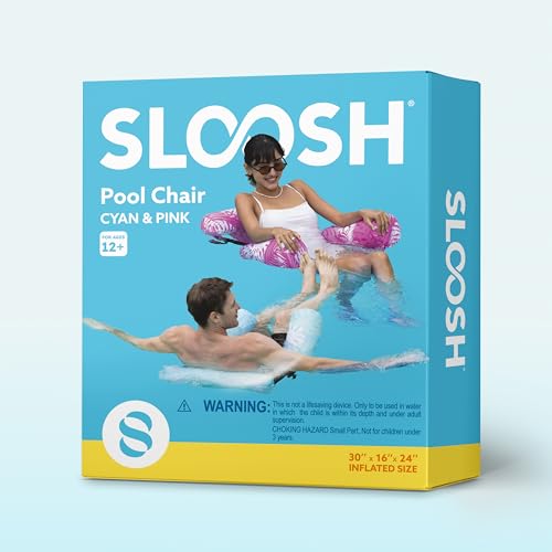 SLOOSH Inflatable Pool Floats Adult,2 Packs Floating Lounge Chairs,Blow up Pool Noodles for Adult Heavy Duty,Floating Chair for Party Summer Water Beach Lake Fun - style: Tropical Leaves-Cyan, Pink