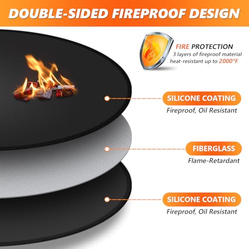 19.5" Fire Pit Mat for Solo Stove Mesa Tabletop Fire Pit, Fireproof Mat for Solo Stove Accessories, Small Under Grill Pad to Protect Your Table, Easy to Clean, Reusable - color: 19.5x19.5 inch