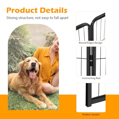 FDW Dog Playpen Dog Pen Dog Kennel 16 Panels 24 Inch Height Indoor Outdoor Folding Metal Portable Puppy Exercise Pen Heavy Duty Dog Fence for Yard Camping,Black - style: 16 Panels
