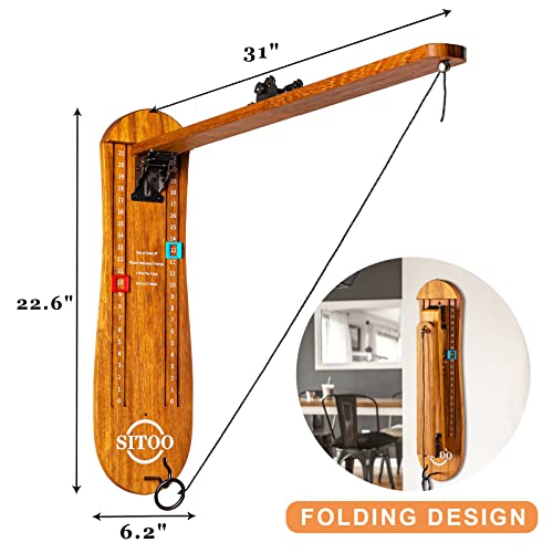 Ring Toss Game for Adults, Outdoors Games, Hook and Ring Game with Foldable Arm - color: WOOD