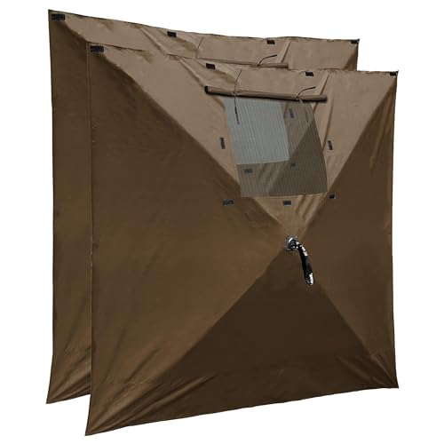 Clam Quick-Set Wind & Sun Panels 2-Pack – Brown Screen Tent Sidewalls – Fits Traveler, Venture & Escape – Shade & Privacy – Carry Bag – Tent Not Included - color: Brown, size: 2 Panel