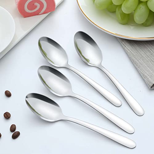 36 Pieces Teaspoons Set, 6.2 Inches Stainless Steel Teaspoons Silverware, Small Spoons, Mirror Polished & Dishwasher Safe, Tea Spoons Suitable for Home, Kitchen and Restaurant - color: Chrome