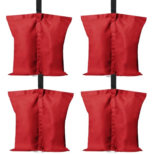 ABCCANOPY Canopy Weights 120 LBS Tent Sand Bags,4-Pack Red (Without Sand) - color: Red, size: 120 LBS