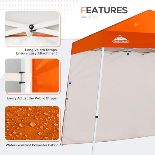 EAGLE PEAK Sunwall/Sidewall for 10x10 Slant Leg Canopy Only, 1 Sidewall, Orange - color: Orange