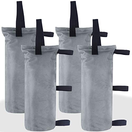 ABCCANOPY Canopy Weights Set of 4-150LBS Sand Bags for Pop up Tent, Weight Bags for Outdoor Gazebo, Trampoline, Pergola, Gray (Without Sand) - color: Gray, size: 150lbs