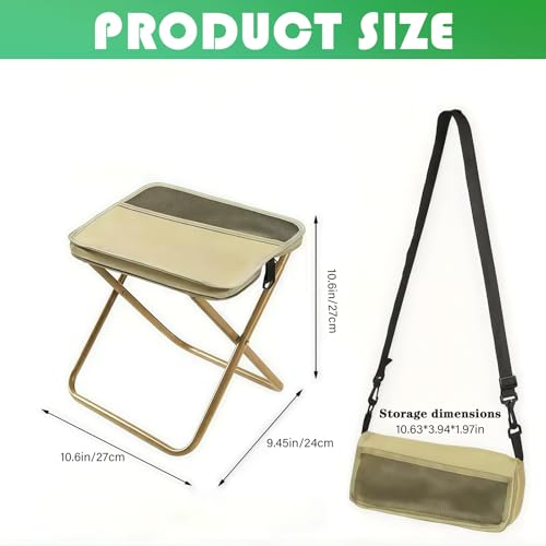 Portable Ultralight Travel Stool - Camping Chair, Foldable Fishing Stool with Carry Keychain,Handbag Style Fold for Backpack, Outdoor Footstool for Picnic Hiking Fishing
