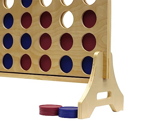Tailgating Pros Premium Giant Four in a Row with Carrying Case - Jumbo Oversized Outdoor Yard Game - Connect Multiple Pucks in a Row to Win - Many Puck Colors Available! - color: Blue / Maroon