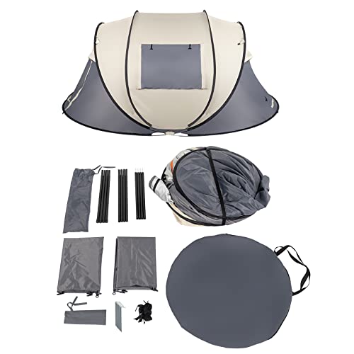 4 Person Easy Pop Up Tent for Camping,Waterproof Automatic Setup 2 Doors-Instant Family Tents with Vestibule & Porch, Large Size Family Tent Automatic Setup for Camping Hiking & Traveling