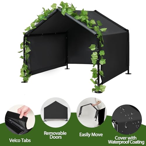 Large Dog Shade for Outside - LitaiL Outdoor Pet Shade for Small Dogs, 47.2" x 47.2" x 39.4" Outdoor Sun Rain Pet Canopy Shade, Waterproof Pet Tent Shelter for Small Animals, Black - color: Black, size: Large