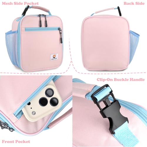 CaCTOUR Lunch Box Kids,Premium Insulated Lunch Bag for Girls Boys,Soft Bag Mini Cooler Back to School Thermal Reusable Lunch Bag for Work School Picnic (Pink) - color: B-Pink
