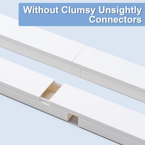58in Cord Hider, Cable Hider, Cord Covers for Wires on Wall, Paintable Cable Cover Raceway, Wire Hiders for TV on Wall, Cord Concealer, Cord Cable Management, 4X L14.5 W0.96 H0.58in, White - size: 58in L×0.96in W×0.58in H