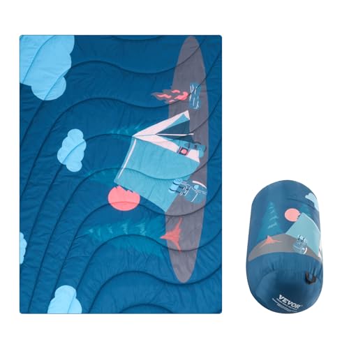 VEVOR Camping Blanket, Large Warm Wearable Stadium Blanket, Waterproof & Windproof, Polyester Fiber, Flame Retardant, Great for Outdoors, Picnics, Hiking, Sports Events, Travel, 75" x 52", Printed - color: Printed