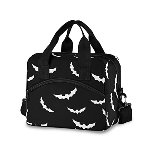 Bats halloween Insulated Lunch Bag Reusable Lunch Tote Bag Cooler Bag for Women Men Adult Lunch Box with Adjustable Shoulder Strap Leakproof Lunch Bag for Work School Picnic Camping - color: bats halloween