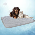 Dog Cooling Mat, Reversible Cool & Warm Pet Orthopedic Pad, Thick Mat for Summer & Winter, Machine Washable, Portable for Crate, Kennel, Bed, Floor, Sofa, Car (Cool Grey, Small: 24" x 18") - size: Small