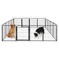 Dog Play Pen for Outdoor Use - 32'', 16 Panels for Small and Medium Size Dogs - Portable Playpen Kennel for RV, Camping, and Yard - Heavy Duty Pet Fence w/Black Rust Resistant Coating - size: 32 Inches