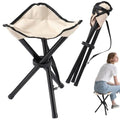 Travel Folding Camping Stool, 14.6 inches Lightweight Outdoor Tripod Chair and Maximum weight 210 lbs Portable Party Chair Fishing Chairs Seat for Camp Hiking Beach Garden and Painting (Khaki) - color: Khaki