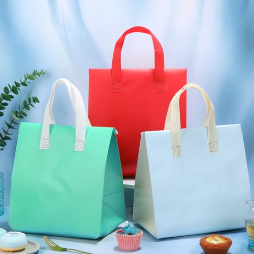 Kacctyen 50 Pcs Insulated Take Away Bags Bulk Thermal Insulation Food for Coffee Milk Tea Pizza Hot Cold Food Delivery Cooler Bag for Catering Restaurant Grocery Picnic, 9.5" x 9.5" x 6"(Multicolor) - color: Multicolor