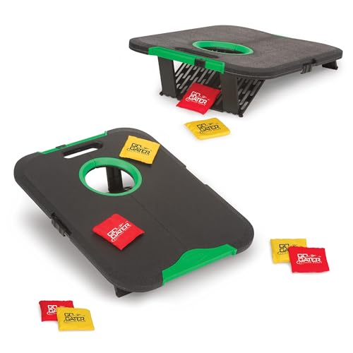 EastPoint Sports Go! Gater Cornhole – Light-Up and Travel Versions – Easy Storage & Light-Weight – Perfect for Outdoor and Indoor Play - style: Standard Board - Black/Green