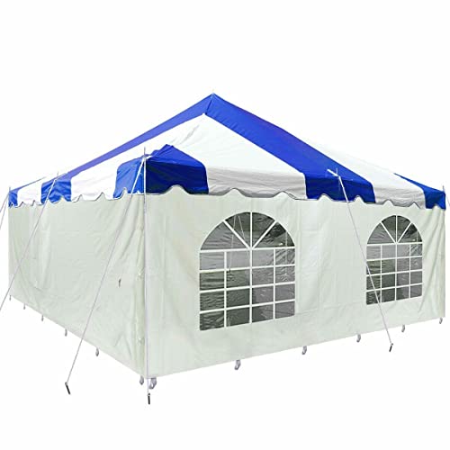 Party Tents Direct 20'x 20' Weekender Canopy Pole Tent with Sidewalls - Easy Up Canopy Tent with 80 Person Capacity - Outdoor Canopies for Parties, Weddings, and Events (Blue/White) - color: Blue, size: 20' x 20'