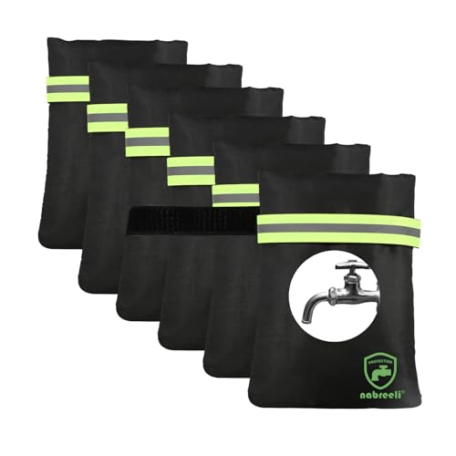 6Pack Outdoor Faucet Covers for Winter: Freeze Protection 8.5″x5.9″x1.9″ Spigot Cover Bags Winter Insulated Covers with Reflective Strips(Black) - color: 6pcs black