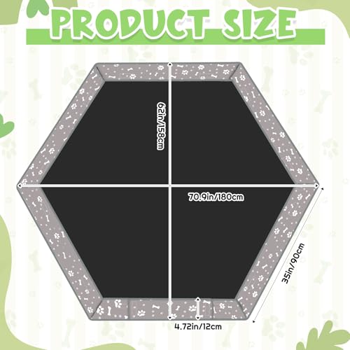 Marsui Dog Playpen Bottom Pad Fits for 36inch W and 24inch H 6 Panels Exercise Pet Dog Mat Puppy Crate Pad Reusable Washable Pet Training Pee Mat Hoop and Loop Design, Playpen Not Included (Gray) - color: Gray